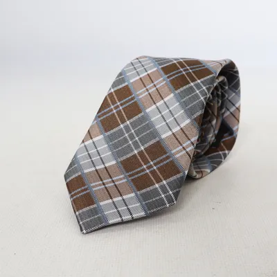 Tie (Brown, Gray, Blue) from Bradford Silk