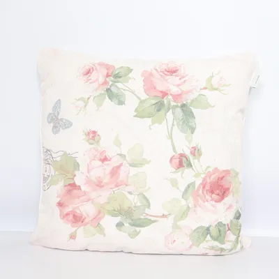 Cushion (White, Pink, Green) from Värnamo of Sweden