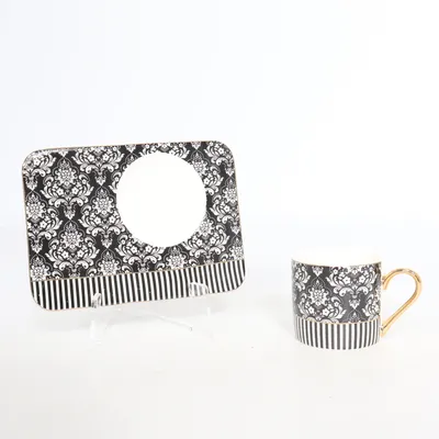 Tasse à café (Noir, Blanc) de Karaca