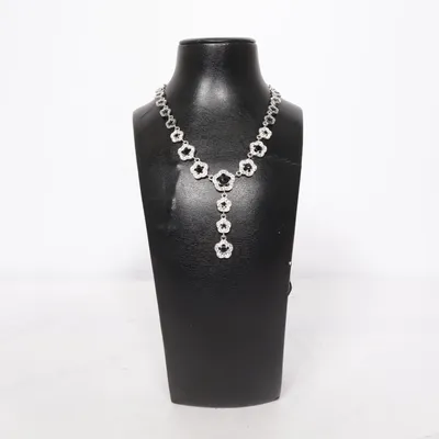 Necklace (Silver, Black) Unknown metal