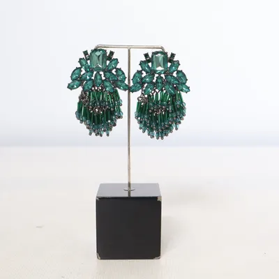 Boucles d'oreilles (Vert) Métal inconnu
