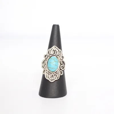 Ring (Turkis, Sølv) Ukendt metal