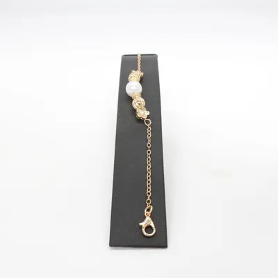 Armband (Guldfärgad, Vit) Okänd metall