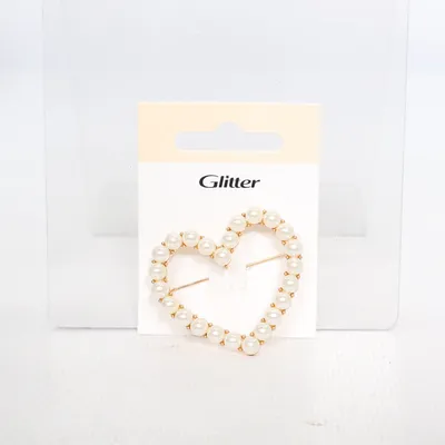 Brooch (White, Gold) from Glitter Unknown metal