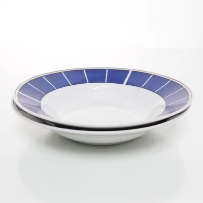 Diep bord (Wit, Blauw, Beige) van Van Well