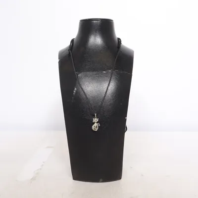 Ketting (Zwart, Zilver) Leer