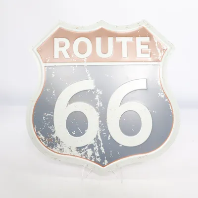 Skilt (Blå, Rød, Hvid) fra Route 66