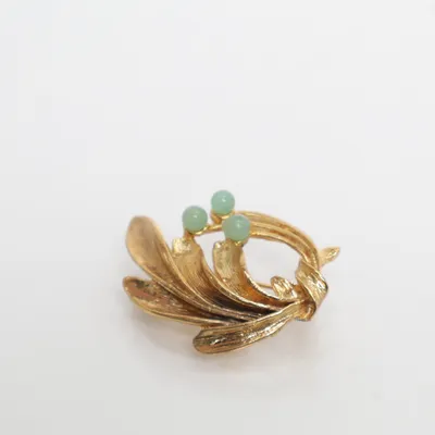Broche (Goud, Groen) Onbekend materiaal