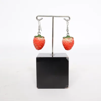 Oorbellen (Rood, Zilver) Onbekend materiaal