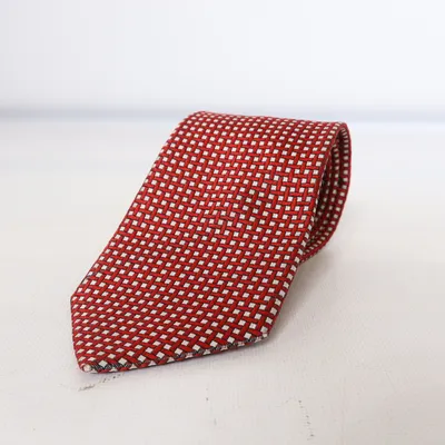 Tie (Red, Silver) from Hemley Silk