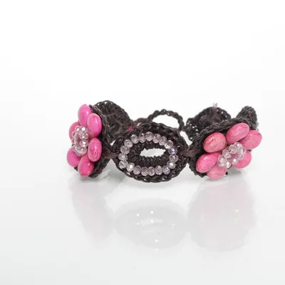 Armband (Brun, Rosa) Okänd metall