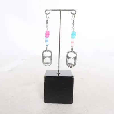 Earrings (Pink, Blue, Silver) Unknown metal