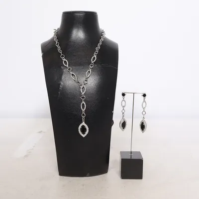 Jewelry set (Black, Silver) from Senso di Donna Unknown metal