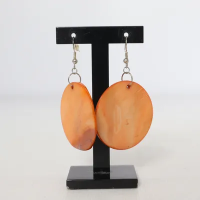 Boucles d'oreilles (Orange, Blanc) Métal inconnu