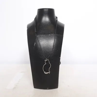 Ketting (Zwart, Zilver) Leer