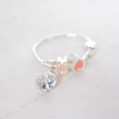 Armband (Zilver, Roze) Onbekend materiaal