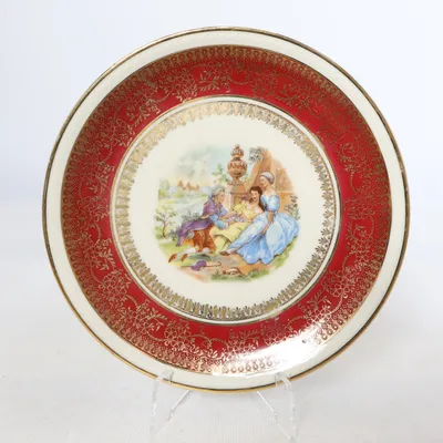 Petite assiette (Blanc, Rouge, Or) de Winterling