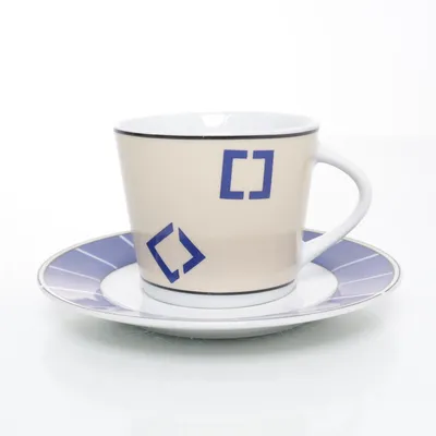 Beker (Wit, Beige, Blauw) van Van Well