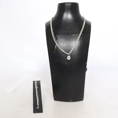 Jewelry set (Green, Silver) from Icrush Stainless steel