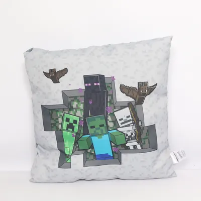 Prydnadskudde (Grå, Vit) från Minecraft Polyester