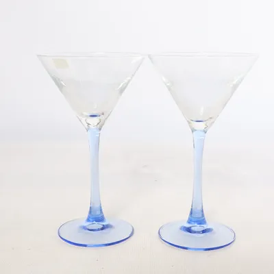 Martiniglas (Blå, Transparent)