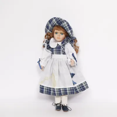 Poupée en porcelaine (Bleu, Blanc)