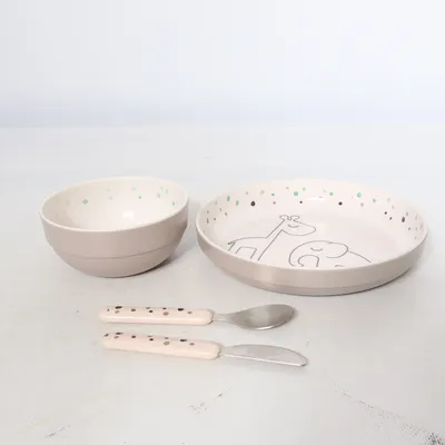 Kinderservies (Wit, Roze) van Done by Deer