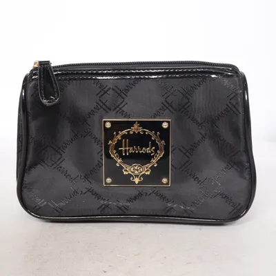 Sminkväska (Svart) från Harrods Polyester, Polyuretan