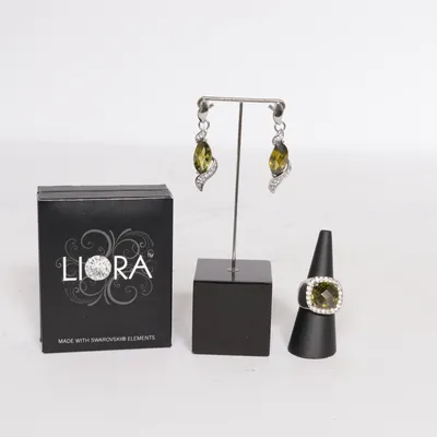 Sieradenset (Zilver, Groen) van Liora Onbekend materiaal