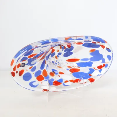 Serving bowl (Blue, Red, White) from Bergdala Sweden