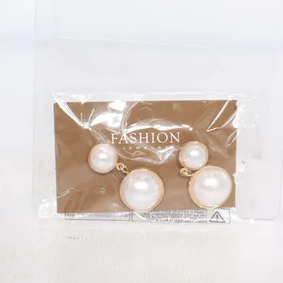 Øreringe (Hvid, Guld) fra Fashion Jewelry Ukendt metal