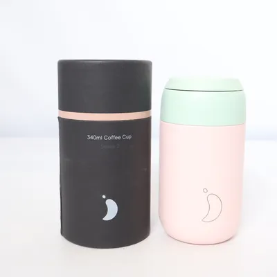 Thermos mug (Chilly's Series 2 Coffee Cup, 340 ml i färgen Blush Pink och Litchen) from Chilly`s