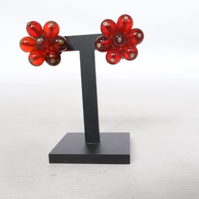 Clips-örhängen (Röd) Okänd metall