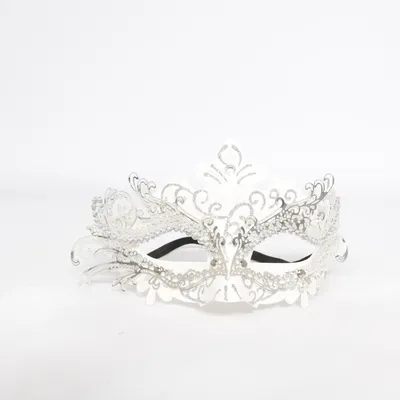 Maskerade masker (Hvid, Sølv)