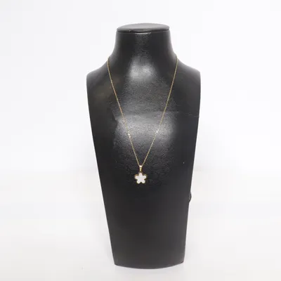 Halsband (Guldfärgad, Vit) Okänd metall