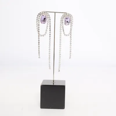 Earrings (Purple, Silver) from Glitter Unknown metal