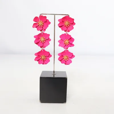 Earrings (Pink) Iron
