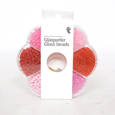 Plastpärlor (Röd, Rosa) från Flying Tiger