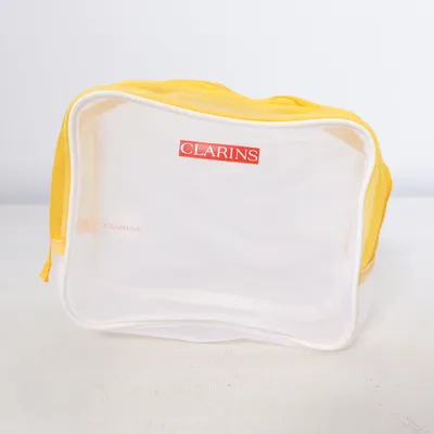 Kulturbeutel (Gelb, Weiß) von Clarins Recyceltes Polyester