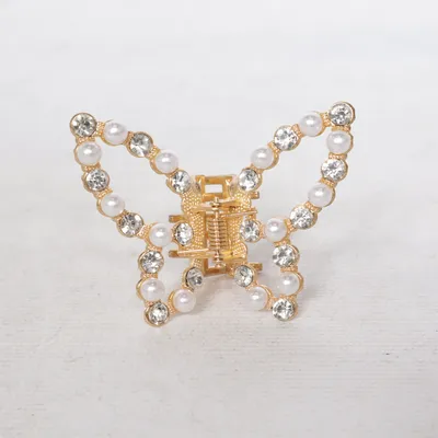 Hårklämma (Guldfärgad, Vit)