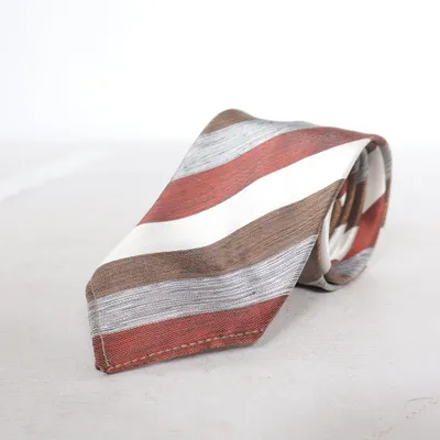 Tie (Red, White, Brown) from Trevira Polyester
