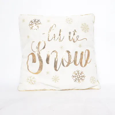 Prydnadskudde (Beige, Guldfärgad) från Pepco Bomull, Metallfiber, Polyester, Viskos