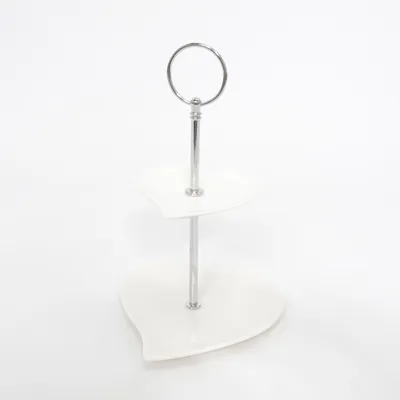 Tiered plate stand (White, Silver) from Vincelli