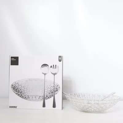 Serving bowl (Transparent, Silver) from Dorre
