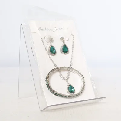 Parure de bijoux (Argent, Vert) de Fashion Jewelry Métal inconnu