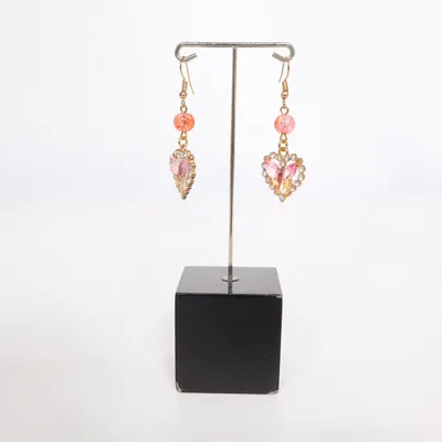 Boucles d'oreilles (Rose, Or, Multicolore) Métal inconnu