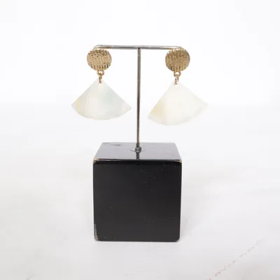 Örhängen (Vit, Guldfärgad) Plast