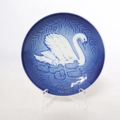Wall plate (Blue, White) from B&G Copenhagen Porcelain