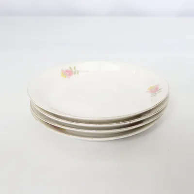 Assiett (Vit, Rosa) från Hebei Porcelain