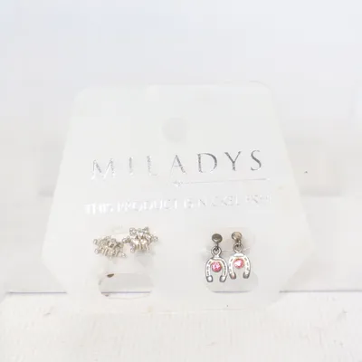 Earrings (Silver, Pink) from Miladys Unknown metal